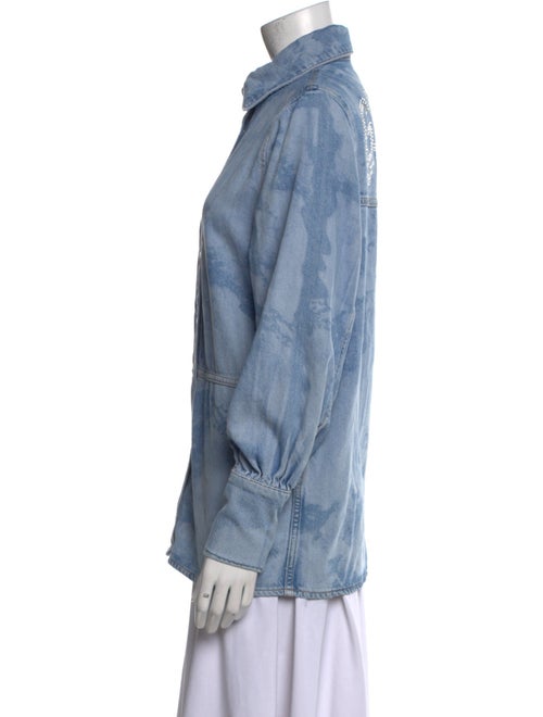 Ganni Long Sleeve Button-Up Top