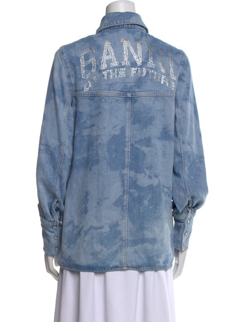 Ganni Long Sleeve Button-Up Top