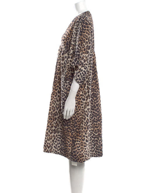 Ganni Animal Print Knee-Length Dress
