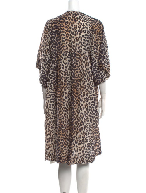 Ganni Animal Print Knee-Length Dress