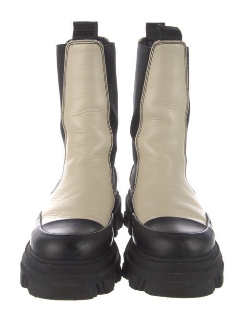 Ganni Leather Colorblock Pattern Chelsea Boots