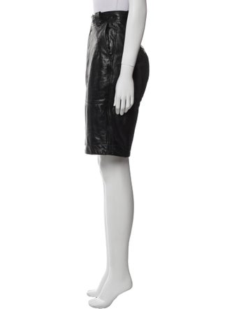 Ganni Lamb Leather Knee-Length Shorts