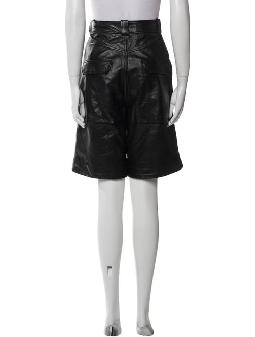 Ganni Lamb Leather Knee-Length Shorts