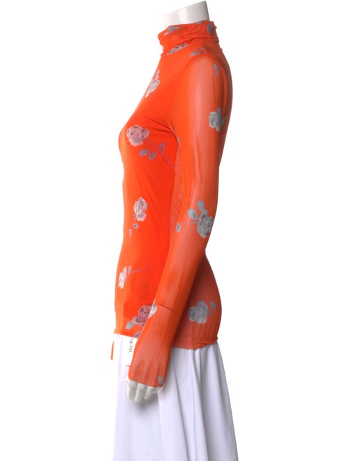 Ganni Floral Print Turtleneck Sweatshirt