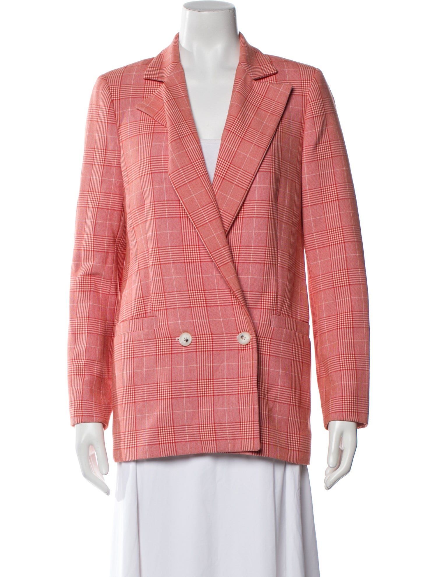 Ganni Plaid Print Blazer