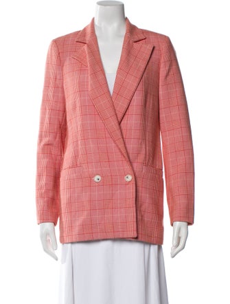 Ganni Plaid Print Blazer