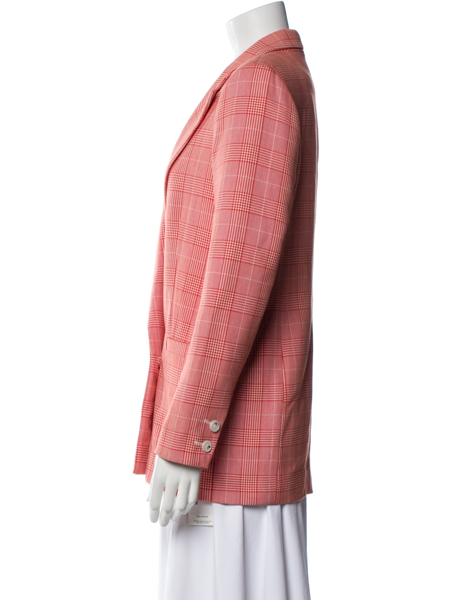 Ganni Plaid Print Blazer