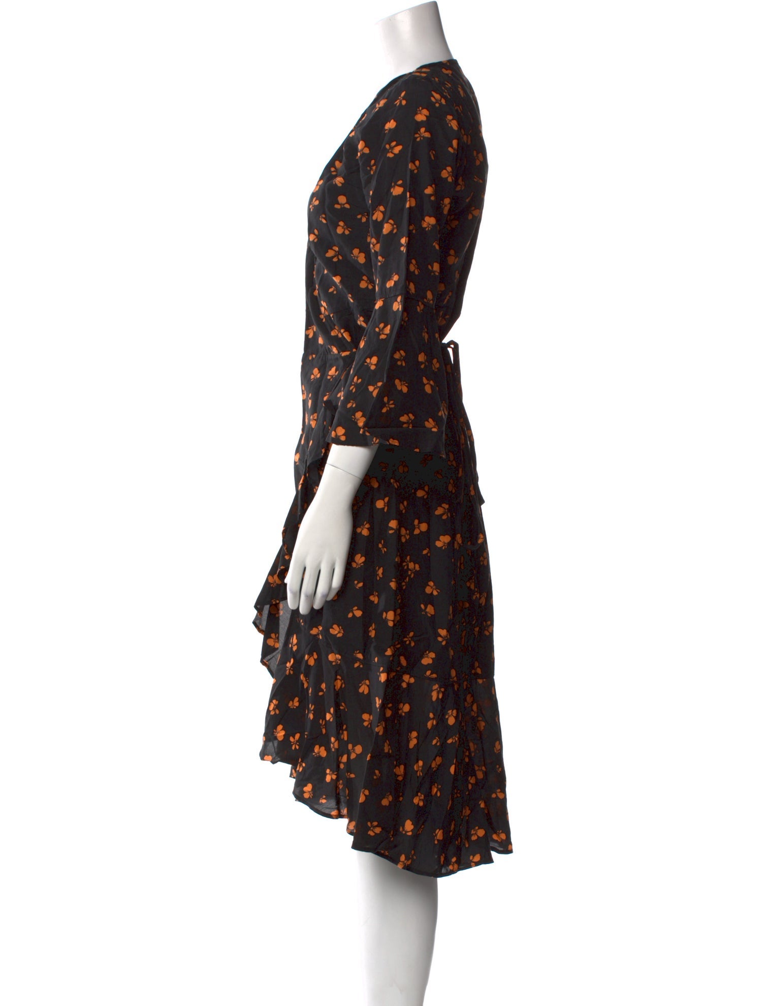 Ganni Floral Print Midi Length Dress