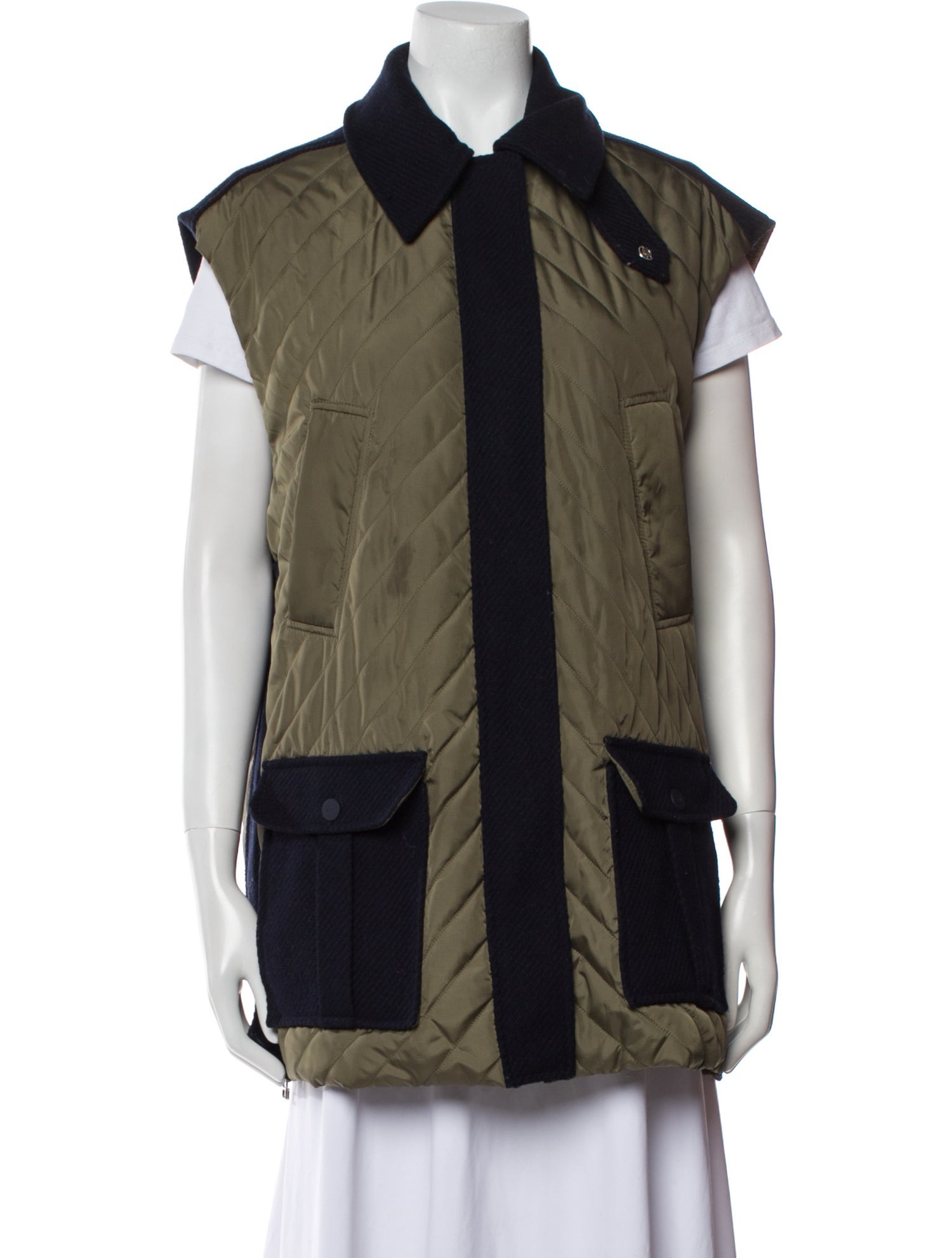 Ganni Wool Colorblock Pattern Vest