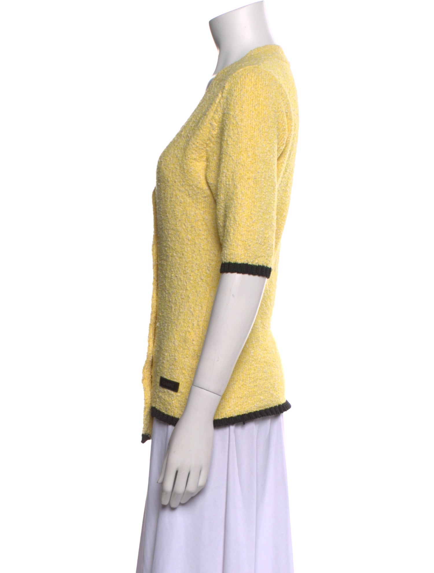 Ganni V-Neck Short Sleeve Polo