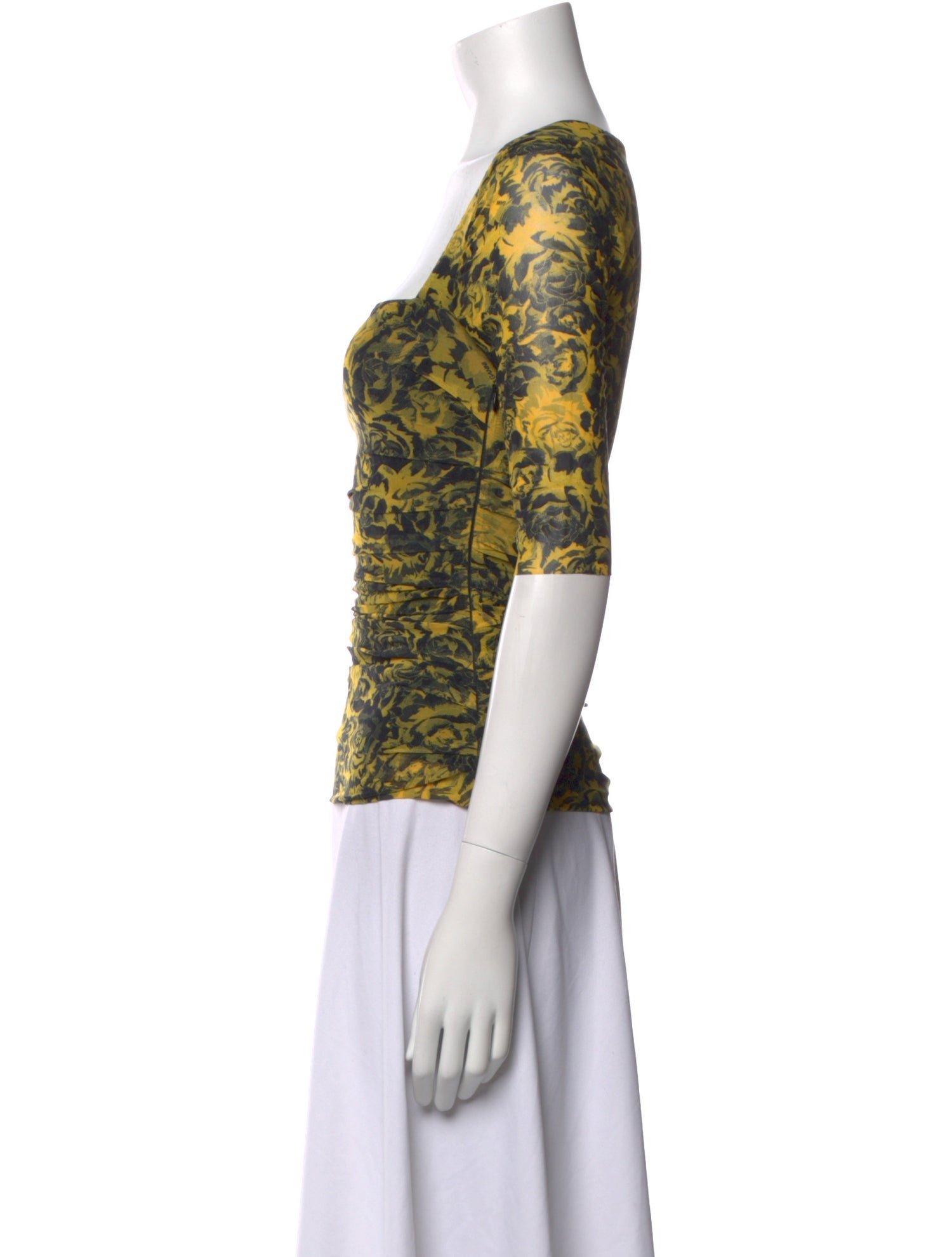 Ganni Printed Square Neckline Top