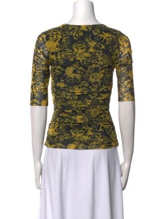 Ganni Printed Square Neckline Top