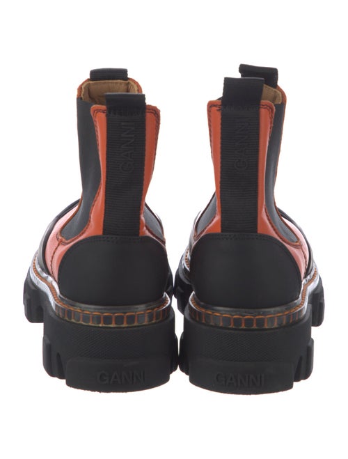 Ganni Leather Colorblock Pattern Chelsea Boots