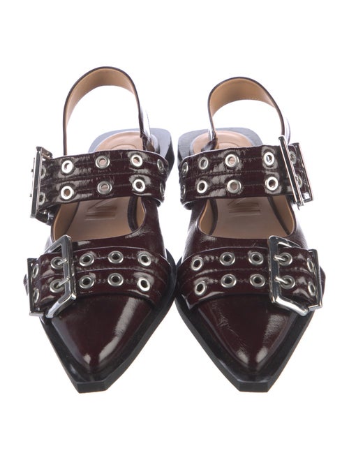 Ganni Patent Leather Slingback Flats