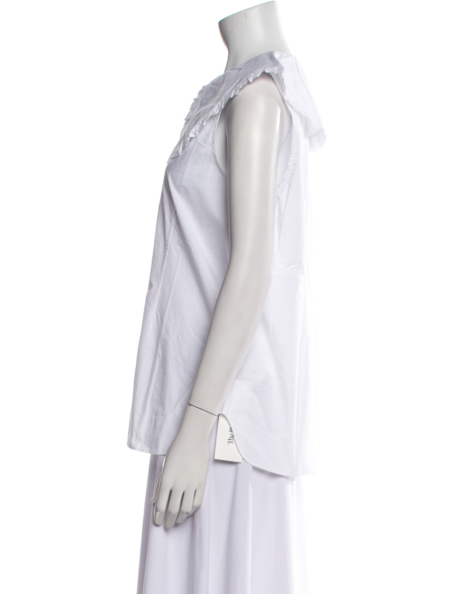 Ganni Mock Neck Sleeveless Button-Up Top w/ Tags