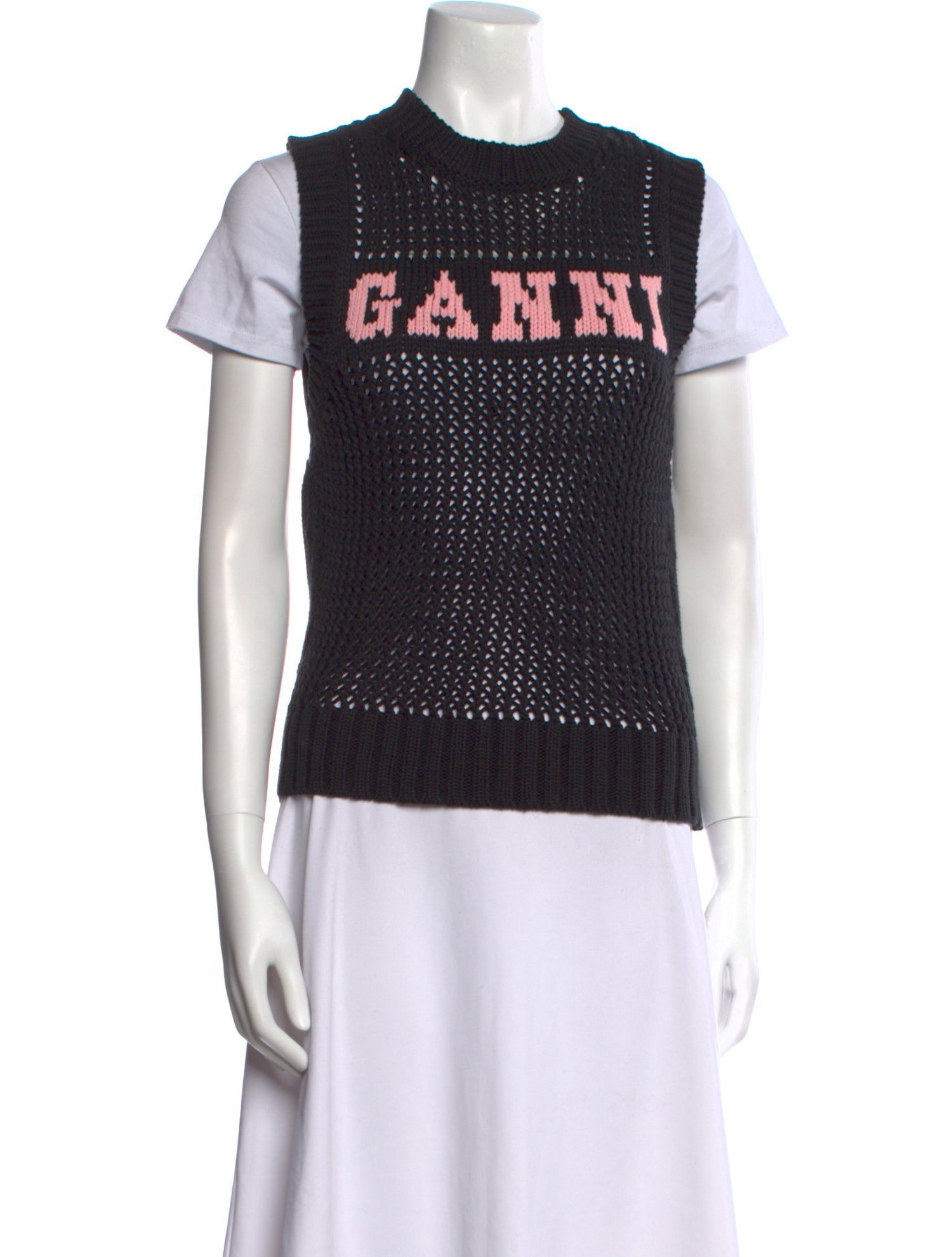 Ganni Graphic Print Crew Neck Sweater