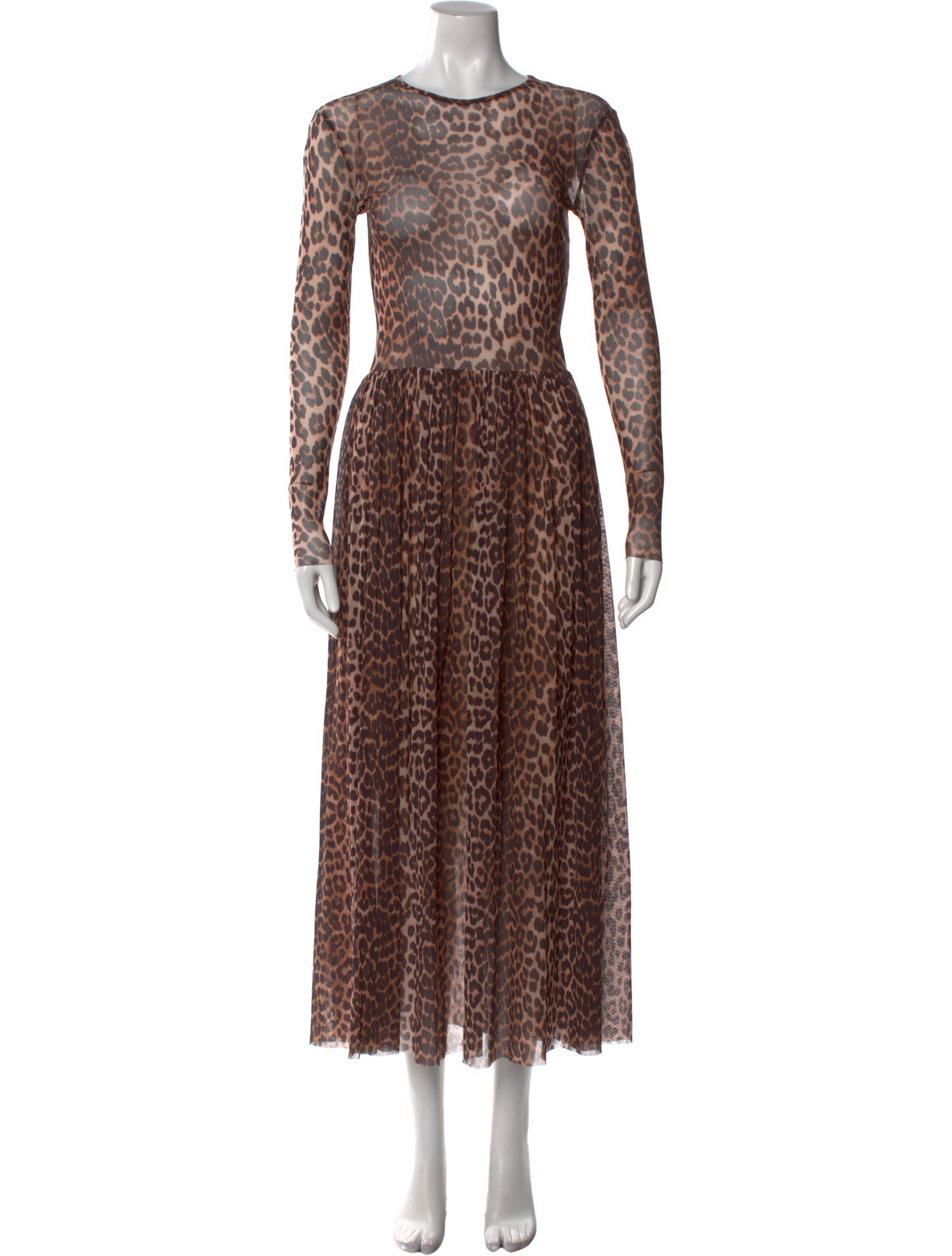 Ganni Animal Print Long Dress