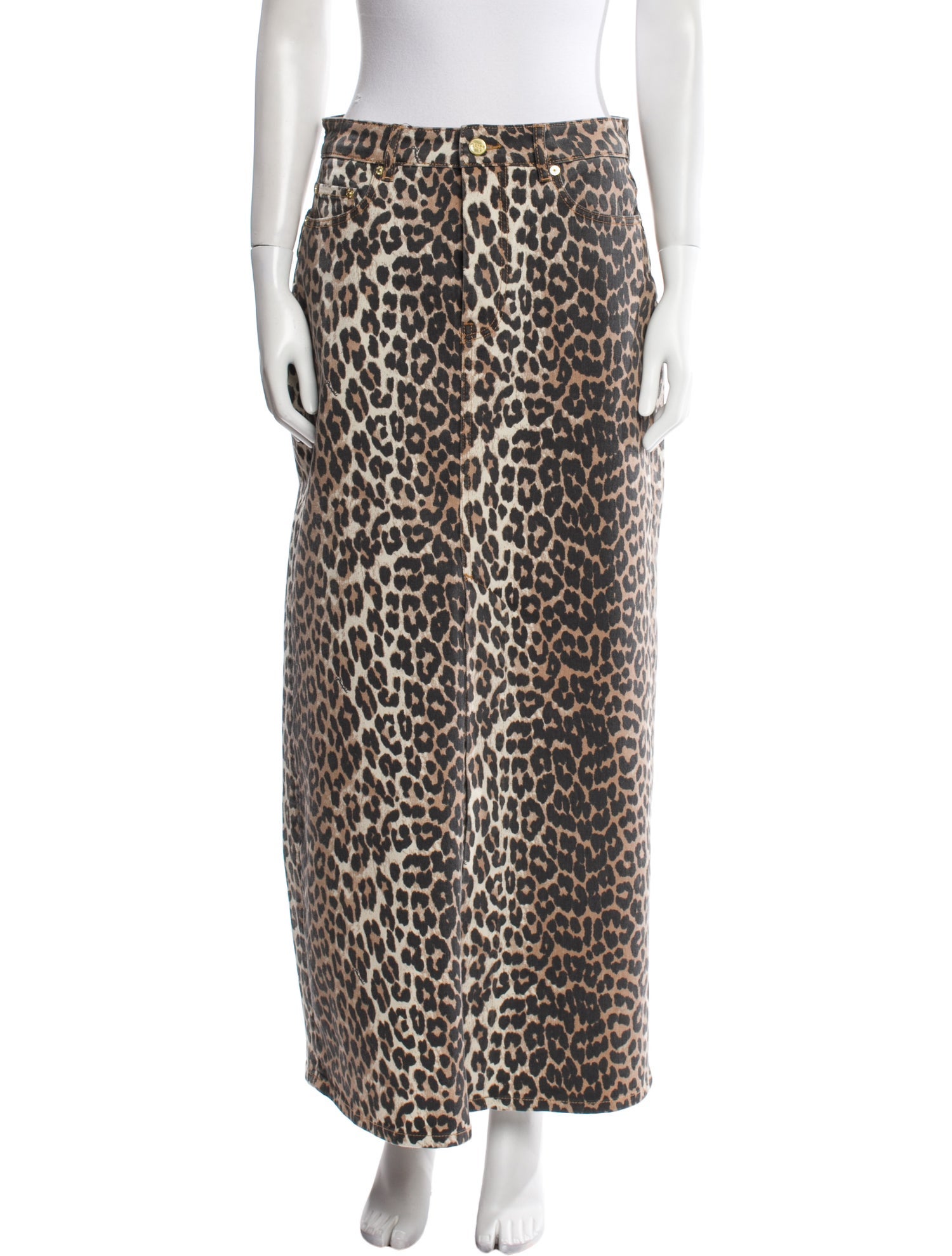 Ganni Animal Print Midi Length Skirt