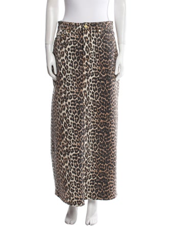 Ganni Animal Print Midi Length Skirt