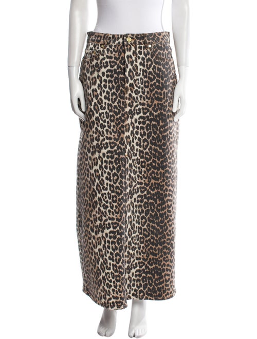 Ganni Animal Print Midi Length Skirt