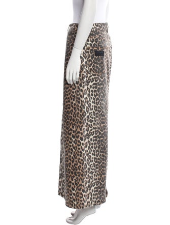 Ganni Animal Print Midi Length Skirt