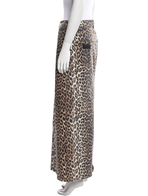 Ganni Animal Print Midi Length Skirt