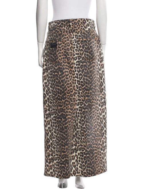 Ganni Animal Print Midi Length Skirt
