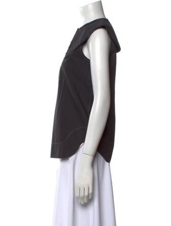 Ganni Crew Neck Sleeveless Blouse