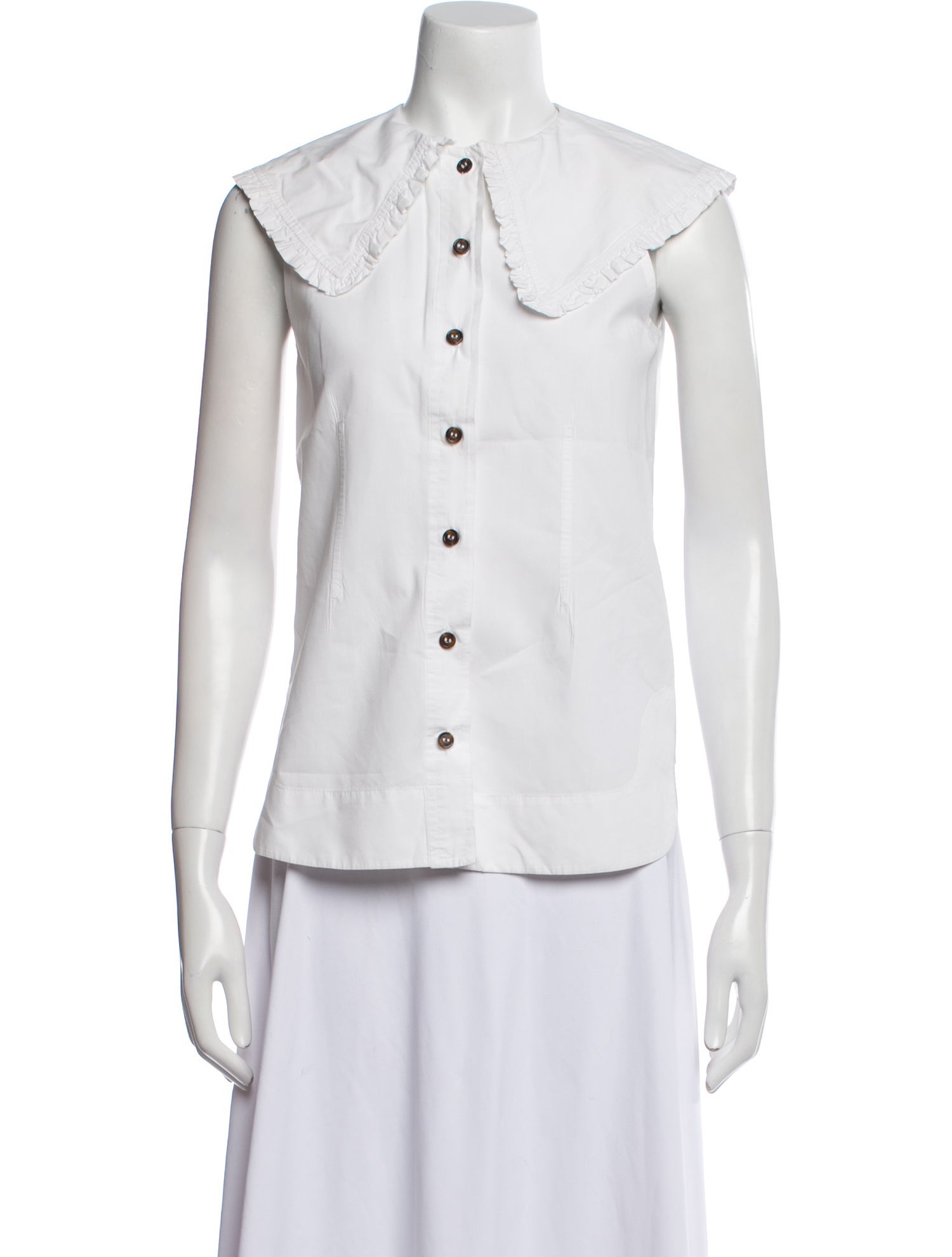 Ganni Sleeveless Button-Up Top