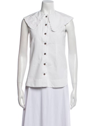 Ganni Sleeveless Button-Up Top