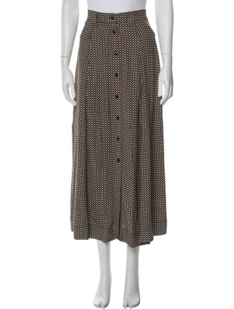 Ganni Plaid Print Midi Length Skirt