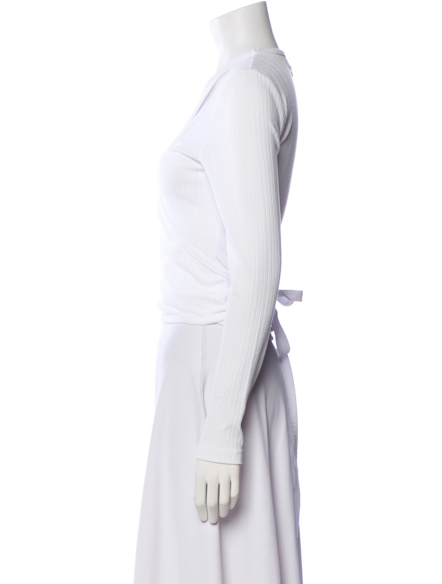 Ganni V-Neck Long Sleeve Crop Top