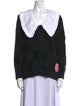 Ganni Colorblock Pattern V-Neck Sweater
