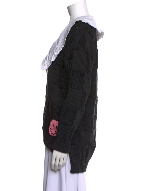 Ganni Colorblock Pattern V-Neck Sweater