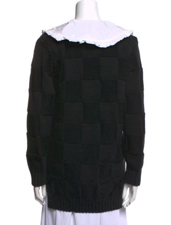 Ganni Colorblock Pattern V-Neck Sweater