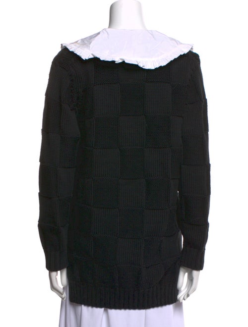 Ganni Colorblock Pattern V-Neck Sweater