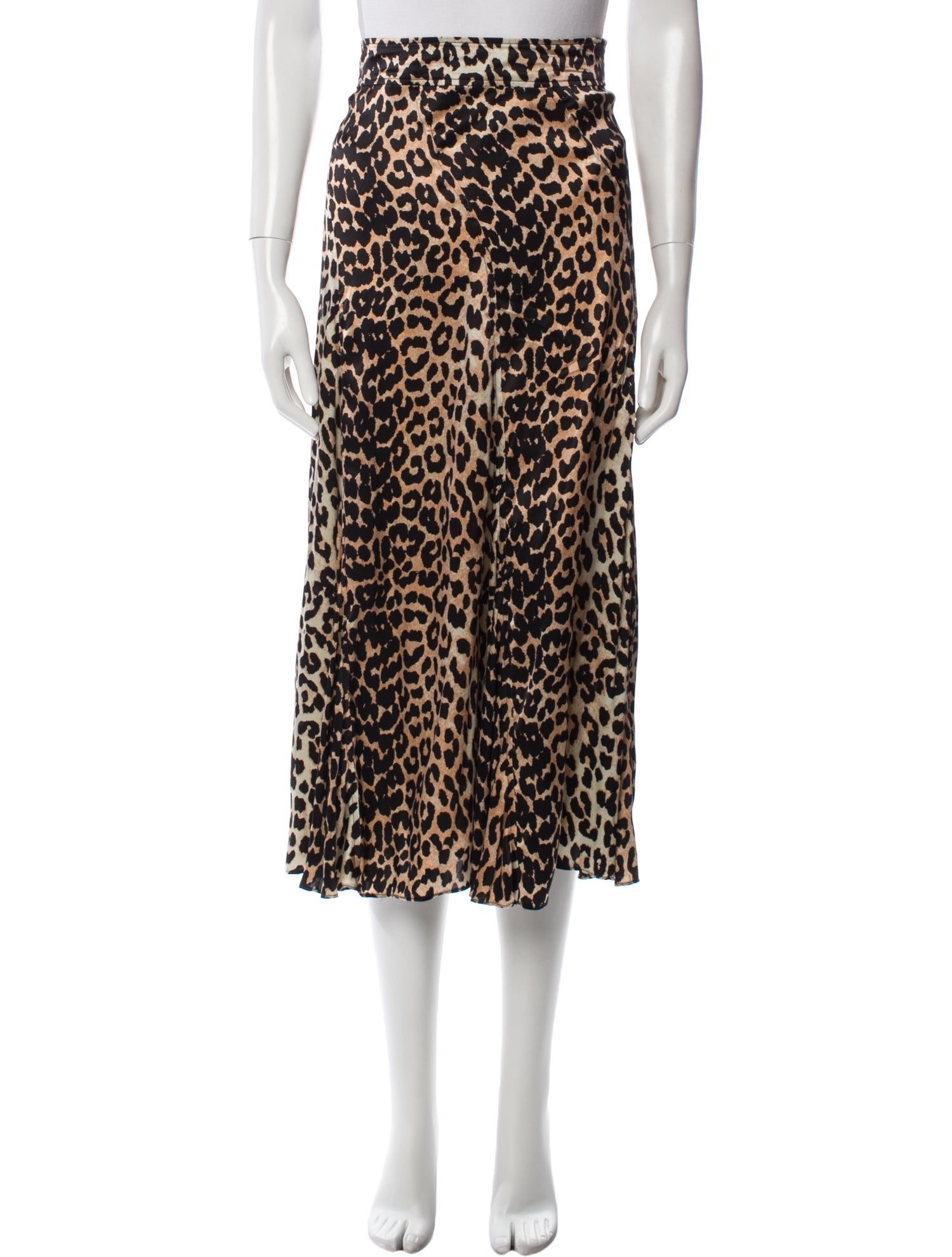 Ganni Silk Midi Length Skirt