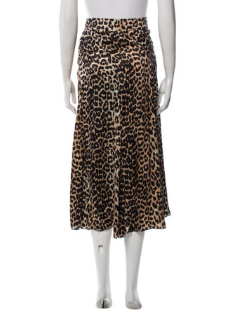 Ganni Silk Midi Length Skirt
