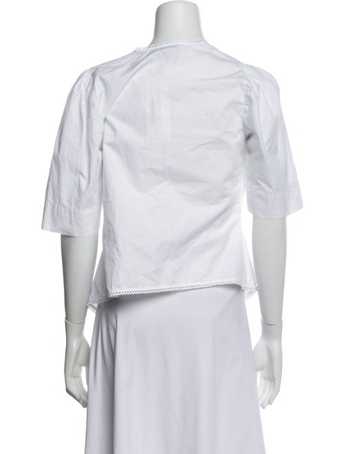 Ganni V-Neck Short Sleeve Crop Top