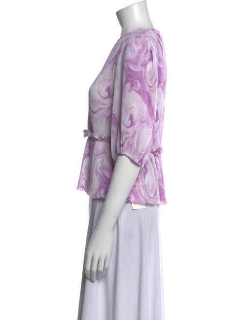 Ganni Printed Scoop Neck Crop Top