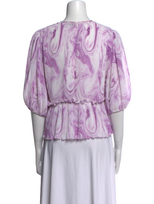 Ganni Printed Scoop Neck Crop Top