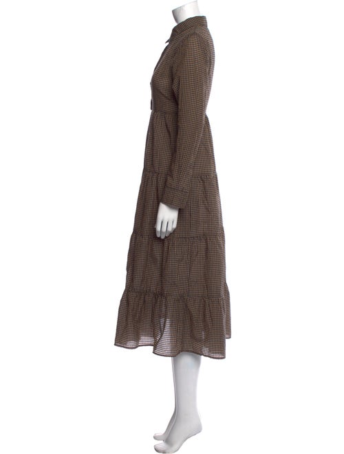 Ganni Plaid Print Midi Length Dress