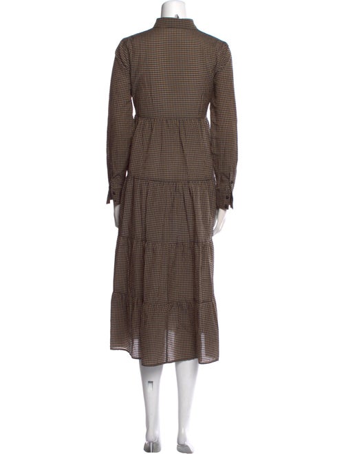 Ganni Plaid Print Midi Length Dress