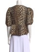 Ganni Animal Print Tie Neck Crop Top