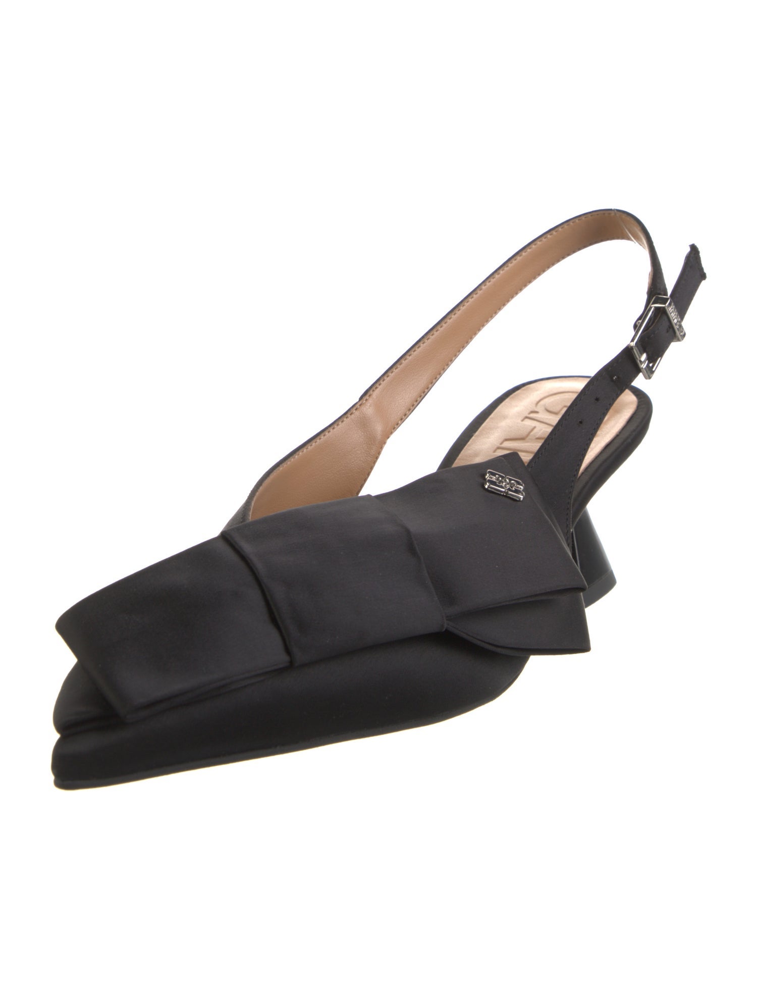 Ganni Satin Slingback Pumps
