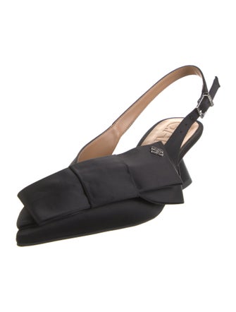 Ganni Satin Slingback Pumps