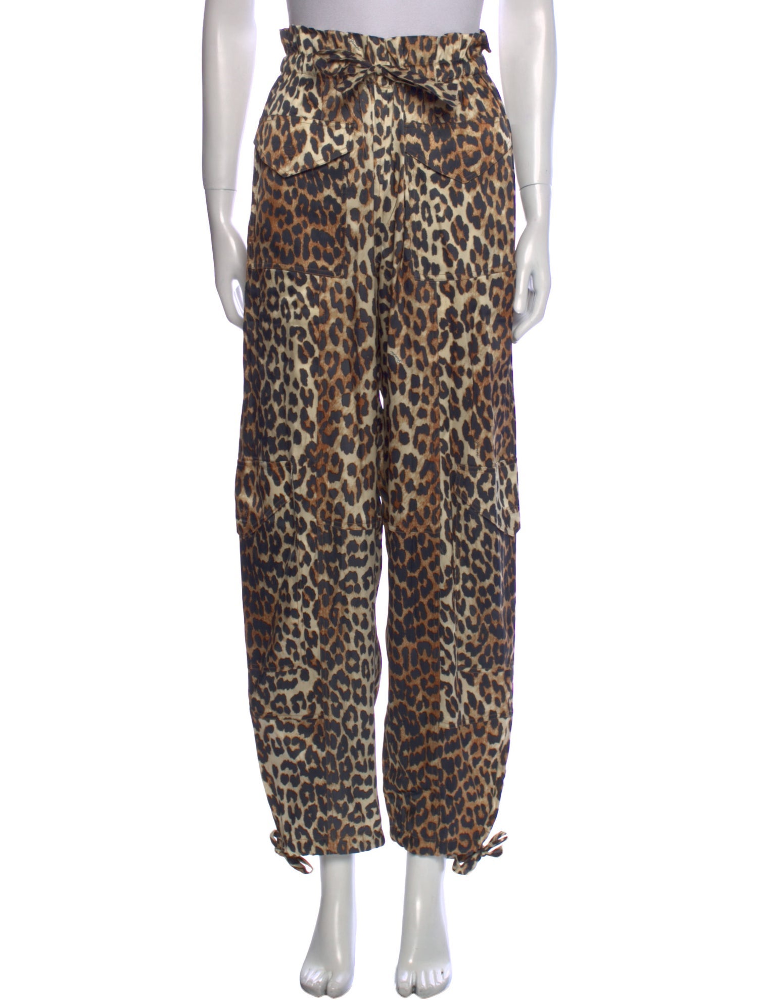 Ganni Animal Print Straight Leg Pants