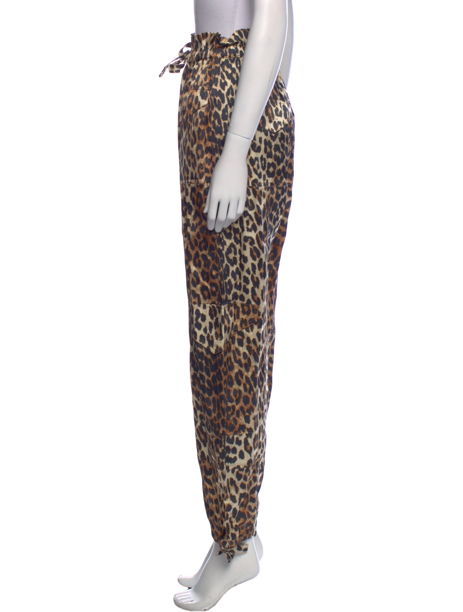Ganni Animal Print Straight Leg Pants