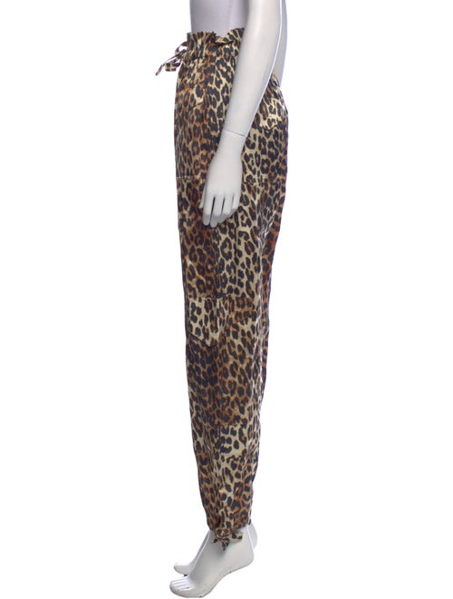 Ganni Animal Print Straight Leg Pants