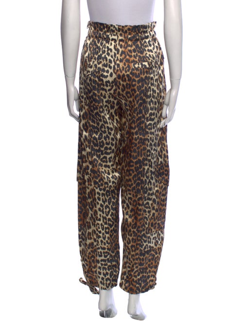 Ganni Animal Print Straight Leg Pants